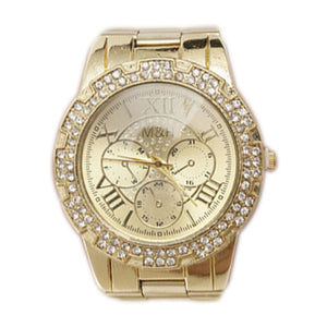 High Quality Man Watch Luxury Stainless Steel Sport Quartz Gold Wrist Hour Diamond Dial Watch