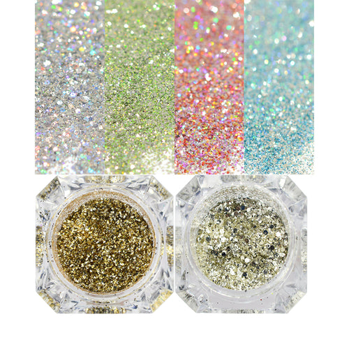 Shiny Diamond Platinum Nail Art Glitter Powder Galaxy Laser Bling Holographic Dust Sequin Decor Starry Pigment  JIBG01-26