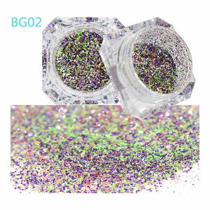 Shiny Diamond Platinum Nail Art Glitter Powder Galaxy Laser Bling Holographic Dust Sequin Decor Starry Pigment  JIBG01-26