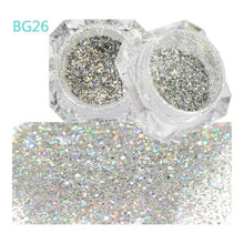 Load image into Gallery viewer, Shiny Diamond Platinum Nail Art Glitter Powder Galaxy Laser Bling Holographic Dust Sequin Decor Starry Pigment  JIBG01-26