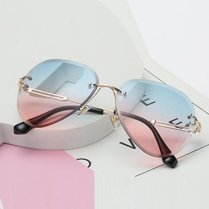 High Quality Unisex Rimless Aviation Sunglasses Women Men Brand Designer Ins Popular Pilot Sun Glasses For Female Summer Shades