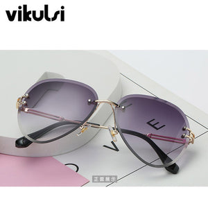 High Quality Unisex Rimless Aviation Sunglasses Women Men Brand Designer Ins Popular Pilot Sun Glasses For Female Summer Shades