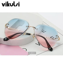 Load image into Gallery viewer, High Quality Unisex Rimless Aviation Sunglasses Women Men Brand Designer Ins Popular Pilot Sun Glasses For Female Summer Shades